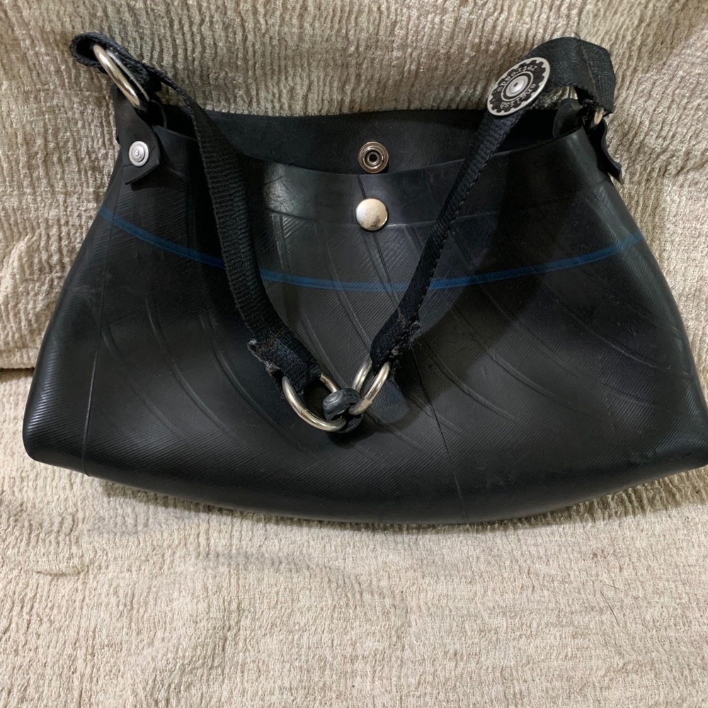 English Retread upcycled rubber purse